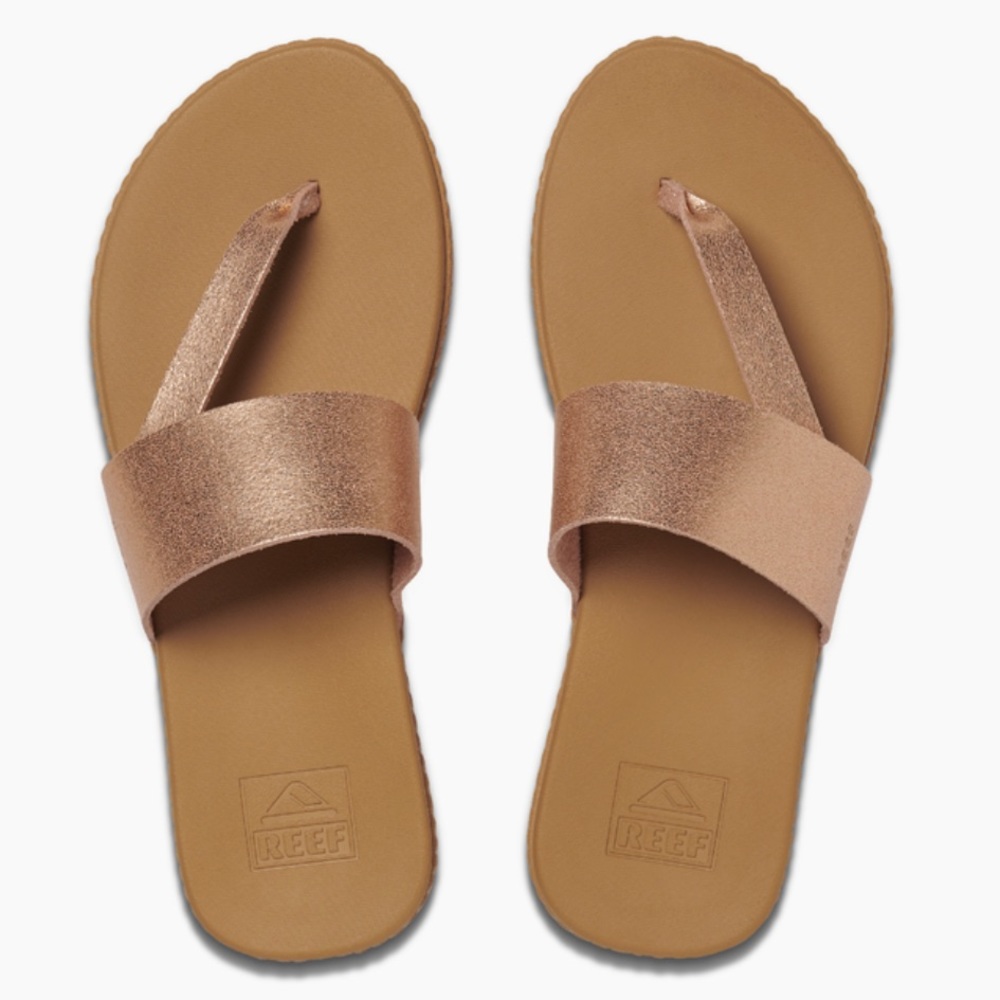 Reef Cushion Sole Sandals in Rose Gold, Size 9